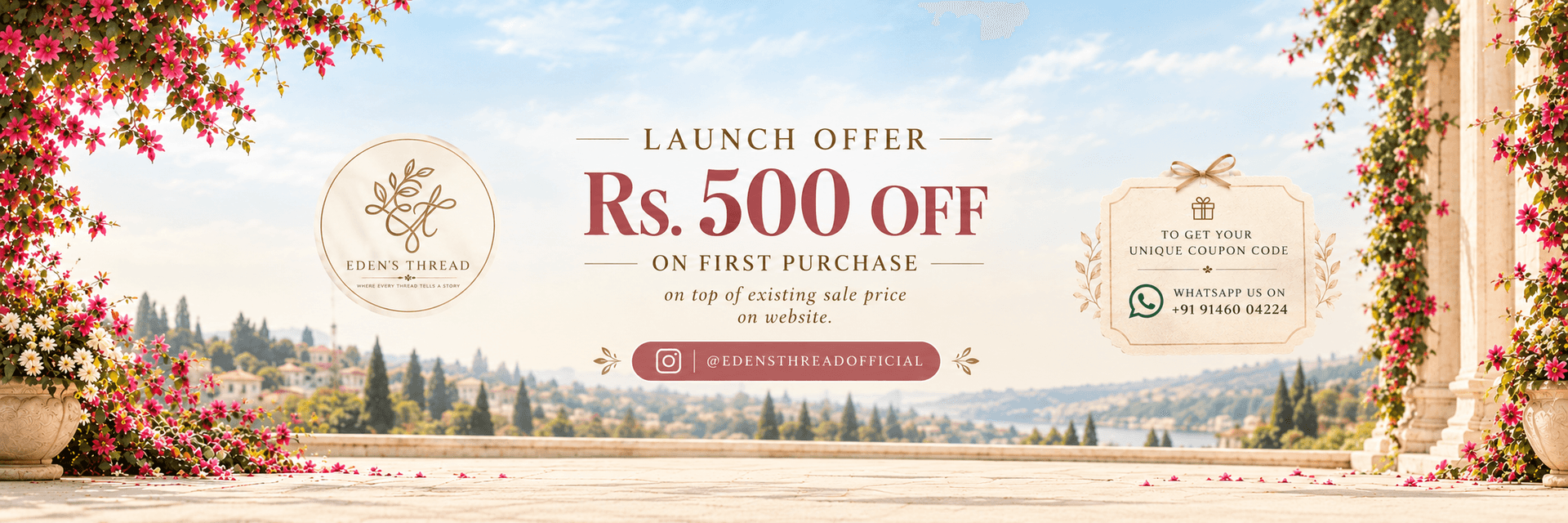 Launch Offer. Rs. 500 off on first purchase.