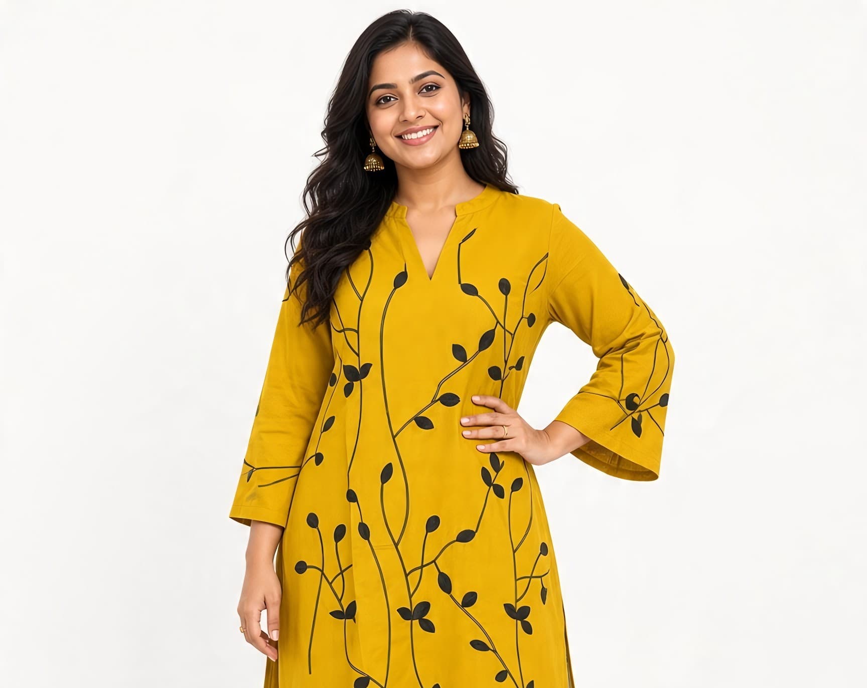 ET Select Ethnic Embroidered Mustard Yellow Co-ord Set